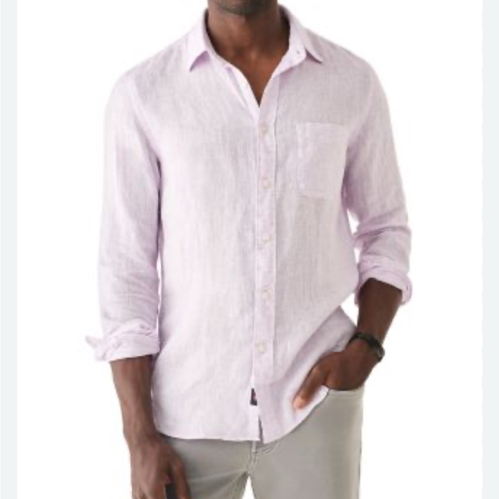 Men's Linen Lavender sold out Faherty Shirt